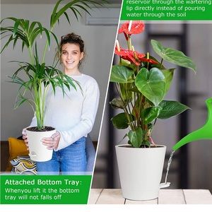 HOMENOTE 7" Bottom Watering Plant Pots, 3Pcs Self Watering Planters